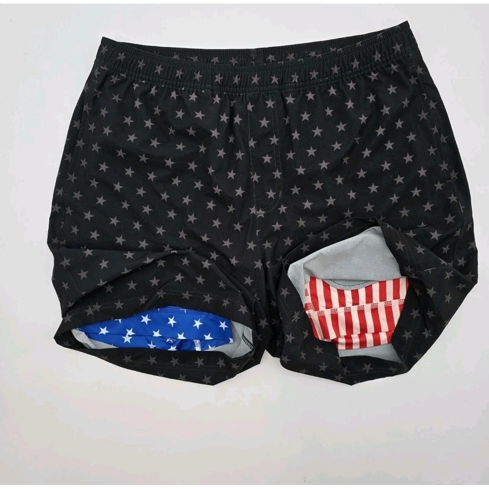 Chubbies The Danger Zone 7" Men's Shorts Small Black Star Print Lined Excellent